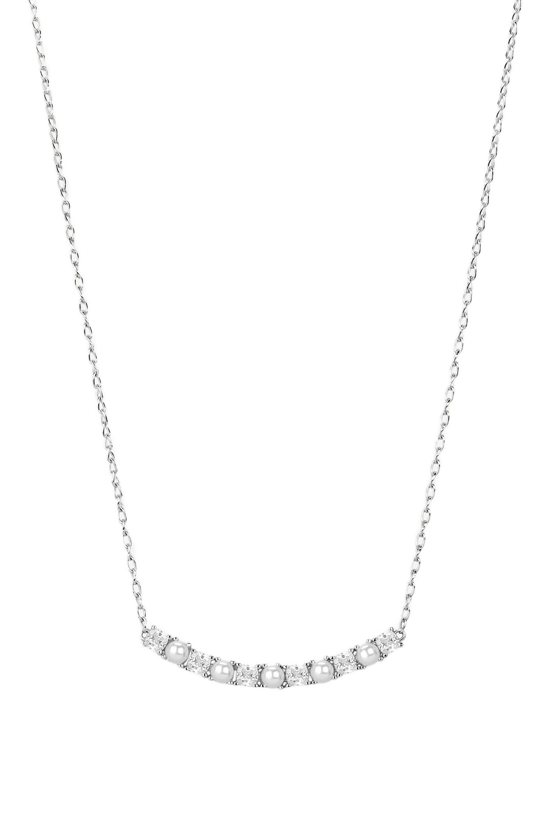 Brosway Nežný strieborný náhrdelník so zirkónmi a perlami Infinite White Fancy FIW171