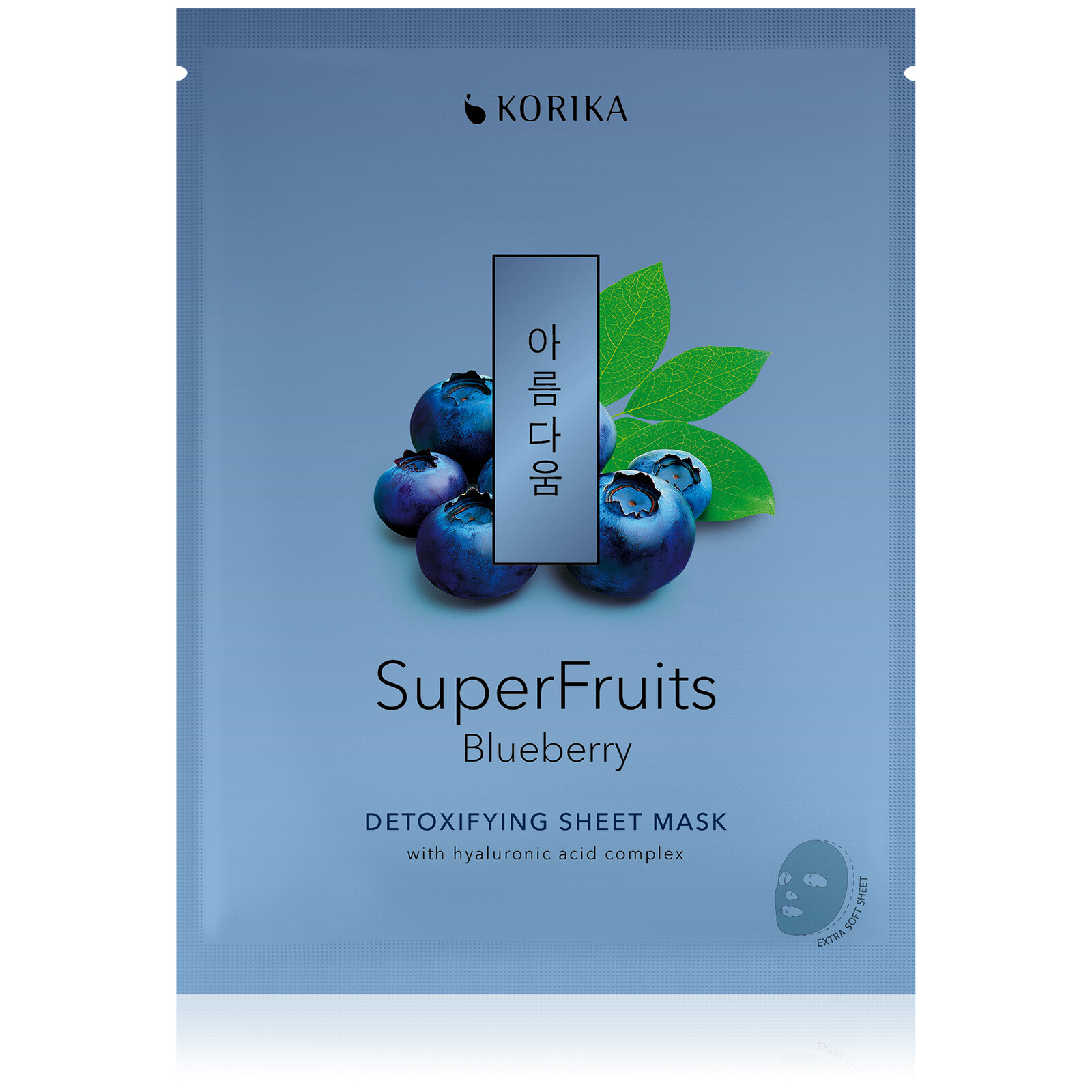 KORIKA Detoxikačná plátienková maska Superfruits Čučoriedka (Detoxifying Sheet Mask) 25 g