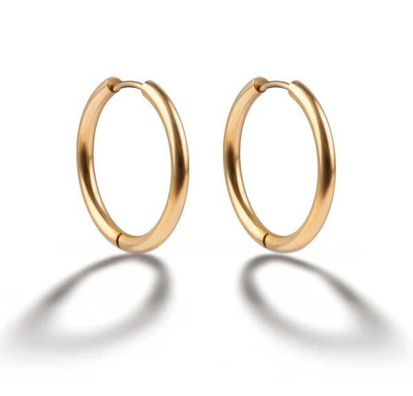 Emily Westwood Elegantné kruhy z pozlátenej ocele EWE25039G 2,1 cm