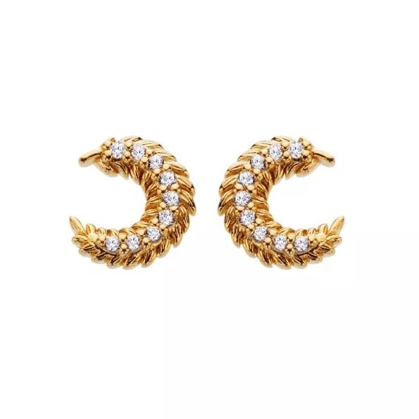 Hot Diamonds Jemné pozlátené náušnice s diamantom a topazy Selene DE855