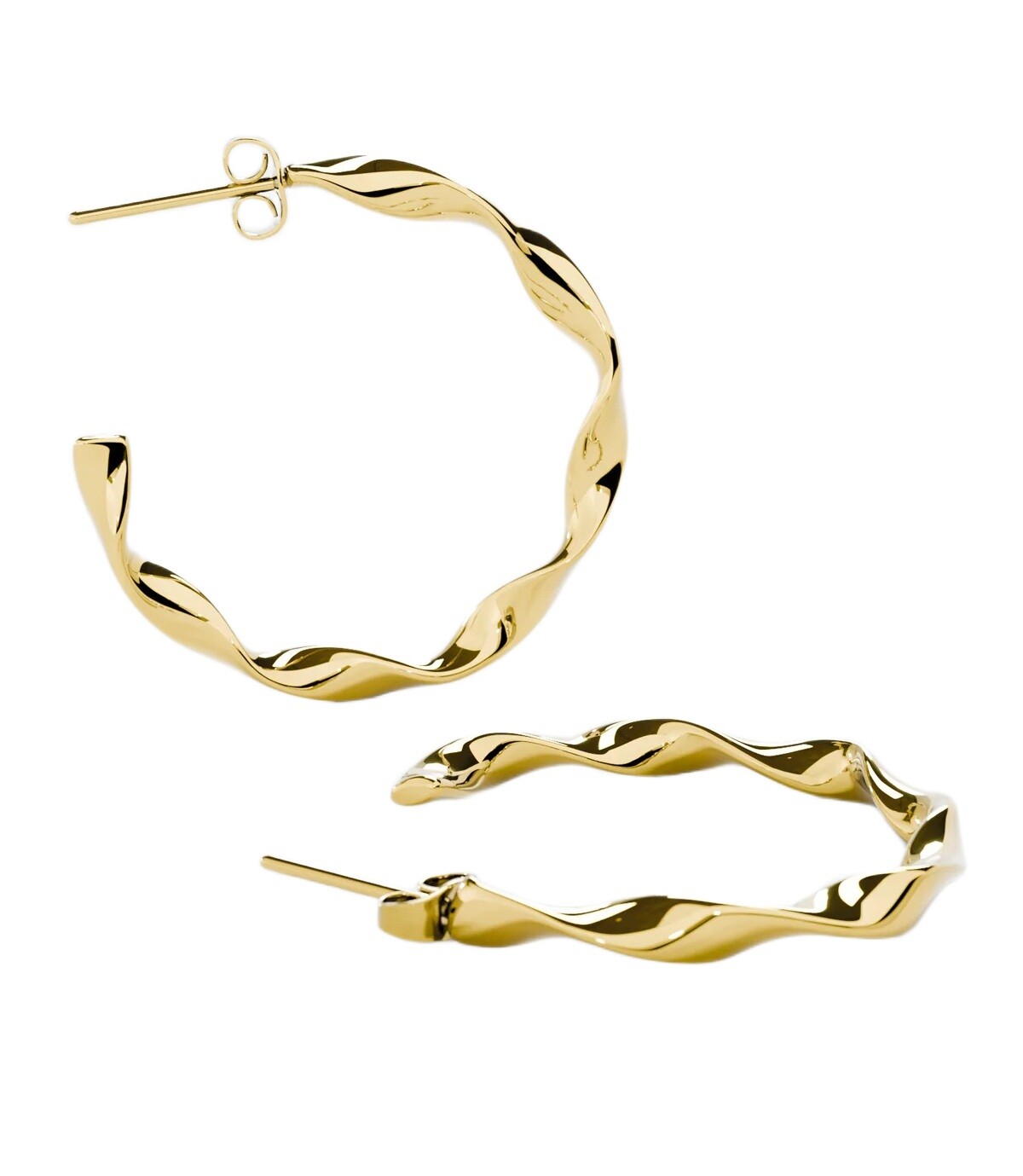 Furiosa Vlnité pozlátené náušnice Waves SE-WAVES-G