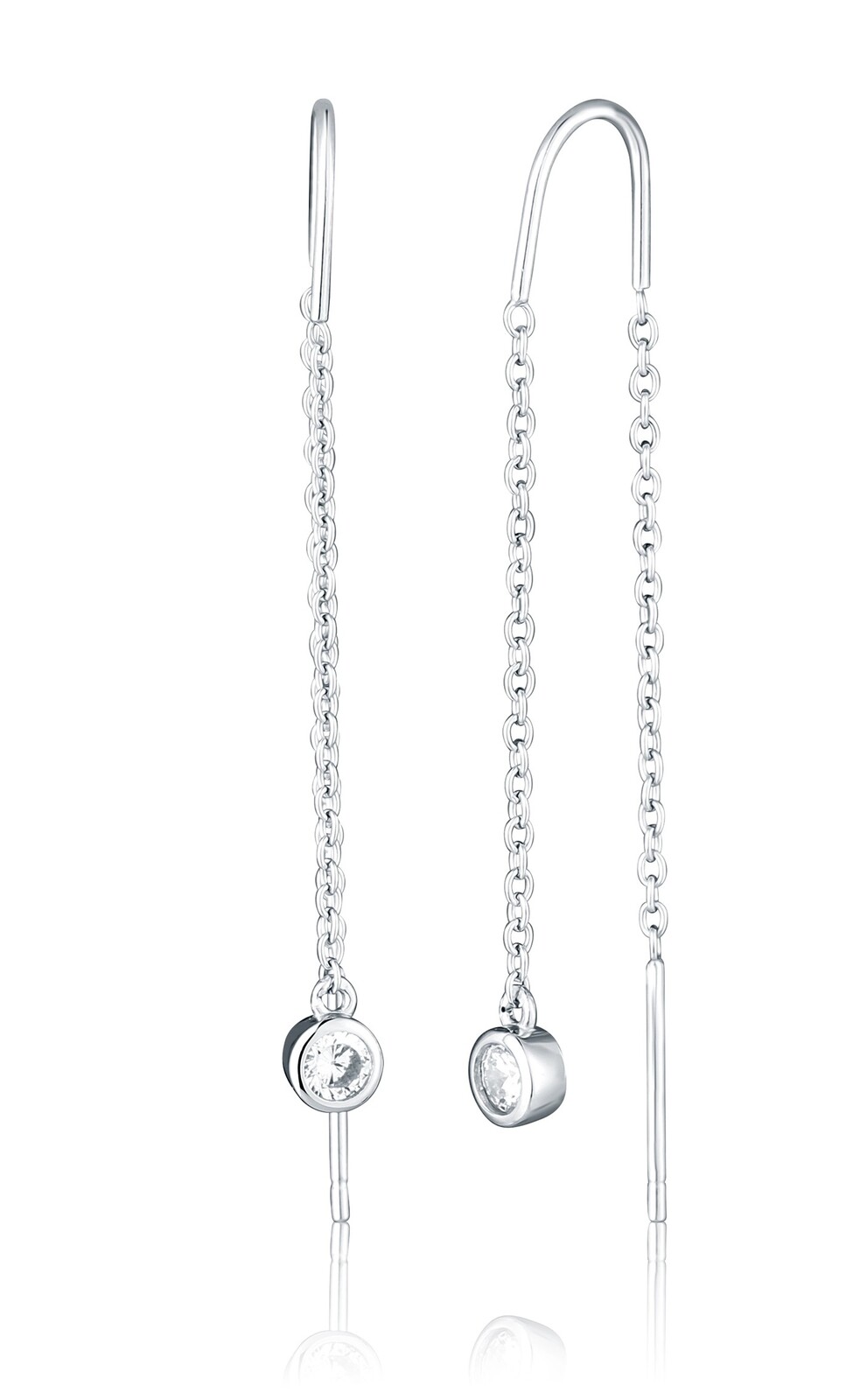 JVD Strieborné retiazkové náušnice so zirkónom SVLE2879X61BI00