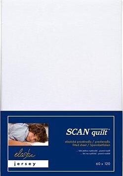 SCANquilt plachta do postieľky JERSEY ELASTIC LYCRA biela 60 × 120 cm