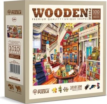 WOODEN CITY drevené puzzle - Prianie v knižnici 1010 dielikov
