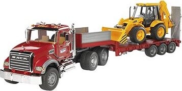 Bruder 02813 Ťahač MACK Granite s bagrom JCB 4CX