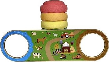 BaaVi Drevený mostík Balance Play s polepom Farma