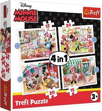 Puzzle Minnie s priateľmi 4 v 1 (12, 15, 20, 24 dielikov)