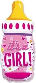 Flexmetal balón fóliový detská fľaša dievča, 69 cm