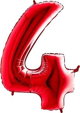 FLEXMETAL Balón fóliový číslica červená – red 102 cm – 4