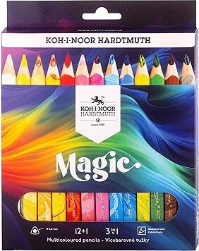 Koh-i-noor Magic 3408/12 + 1 Trojhranné pastelky TR 11, 100 % drevo 12 + 1 ks