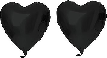FOLAT Balón fóliový – srdce, matné čierne, 45 cm, 2 ks