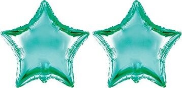 FLEXMETAL Balón fóliový – hviezda, zelená tyrkysová, 45 cm, 2 ks