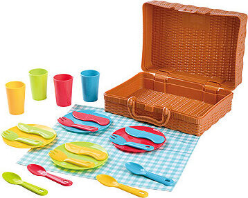 Teddies Piknikový košík so sadou riadu