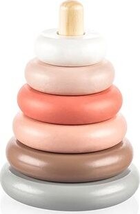 ZOPA Drevené nasadzovacie krúžky pink