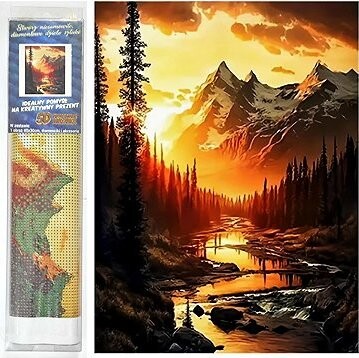 Norimpex Horská rieka pri západe slnka 30 × 40 cm