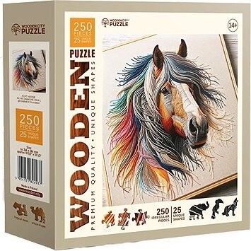 WOODEN CITY Drevené puzzle Jemný kôň 250 dielikov