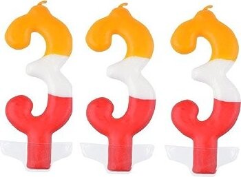 ARPEX Sviečka farebná číslo 3, 3 ks