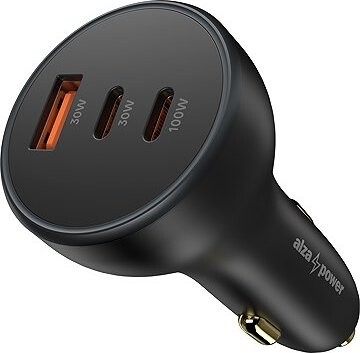 AlzaPower Car Charger P560 USB-A + USB-C Power Delivery 160 W čierna