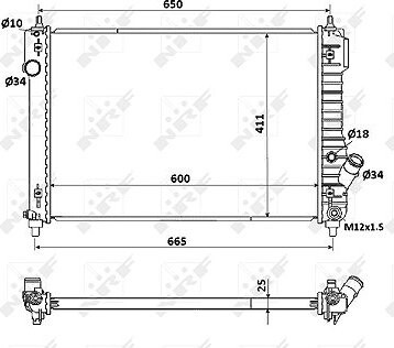 NRF Chladič, chladenie motora 53903