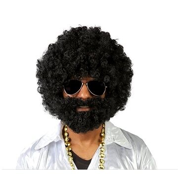 GUIRCA Afro parochňa s čiernymi fúzmi