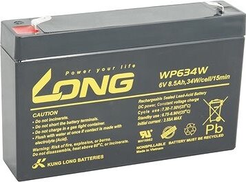 LONG batéria 6 V 8,5 Ah F2 HighRate (WP634W)