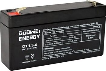 GOOWEI ENERGY Bezúdržbový olovený akumulátor AGM OT1.3-6 F1, 6 V, 1.3 Ah