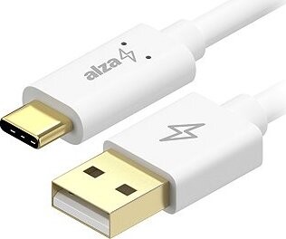 AlzaPower Core Charge USB-A to USB-C 2.0 0.13m biely