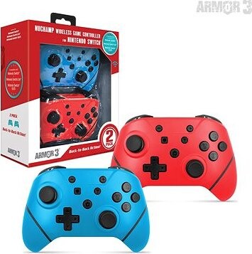 Armor3 NuChamp Wireless Controller Pack for Nintendo Switch (2 in 1) (Blue, Red)