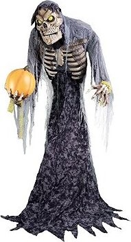 FUNNYFASHION Halloween obria pohyblivá kostra, duch, 210 cm