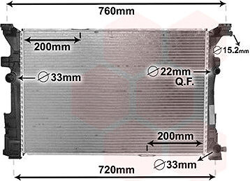 VAN WEZEL chladič, chladenie motora 30002652