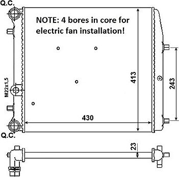 NRF Chladič, chladenie motora 53021A
