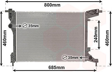 VAN WEZEL chladič, chladenie motora 17012707