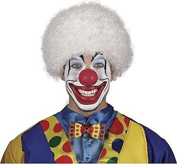 GUIRCA Parochňa klaun/šašo, biela afro