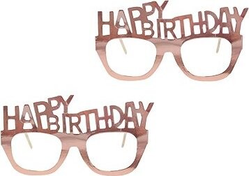 Godan Papierové okuliare Happy birthday ružovo-zlaté 8 ks