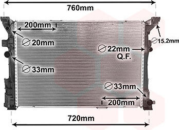 VAN WEZEL chladič, chladenie motora 30002653