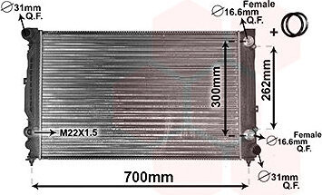 VAN WEZEL chladič, chladenie motora 03002125