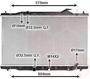 VAN WEZEL chladič, chladenie motora 25012705