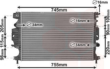 VAN WEZEL chladič, chladenie motora 18012716