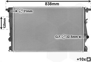 VAN WEZEL chladič, chladenie motora 21012700