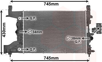 VAN WEZEL chladič, chladenie motora 37002545