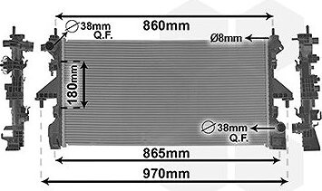 VAN WEZEL chladič, chladenie motora 09012705