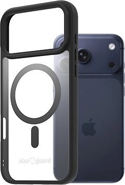 AlzaGuard Clear TPU Case Compatible with Magsafe na iPhone 17 Pro Max – čierny