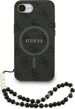 Guess PU Leather 4G Colored Ring Strap MagSafe Zadný Kryt pre iPhone 16e Black
