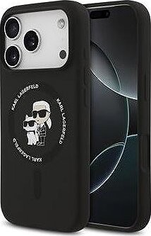 Karl Lagerfeld Liquid Silicone Karl and Choupette MagSafe Zadný Kryt pre iPhone 17 Pro Max Black