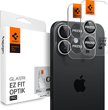 Spigen Glass tR EZ Fit Optik Pro 2 Pack Silver iPhone 17