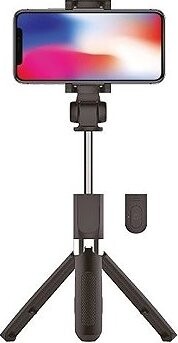 WINNER GROUP Selfie tyč WG 6, selfie tyč + tripod, teleskopická s bluetooth tlačidlom, čierna