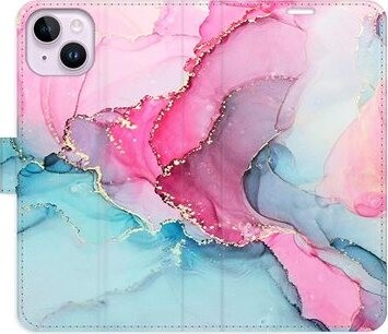 iSaprio flip puzdro PinkBlue Marble pre iPhone 14 Plus