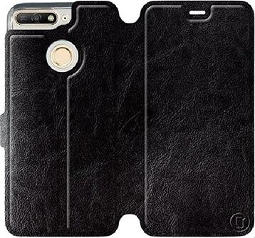 Flipové puzdro na mobil Huawei Y6 Prime 2018 vo vyhotovení Black & Gray so sivým vnútrom