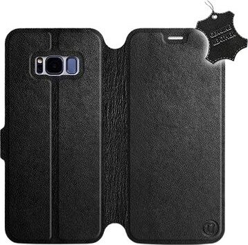 Flip puzdro na mobil Samsung Galaxy S8 – Čierne – kožené – Black Leather