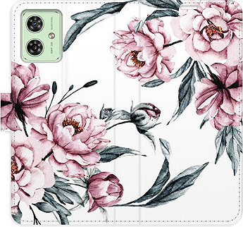 iSaprio Flip puzdro Pink Flowers pre Motorola Moto G54 5G/G54 5G Power Edition